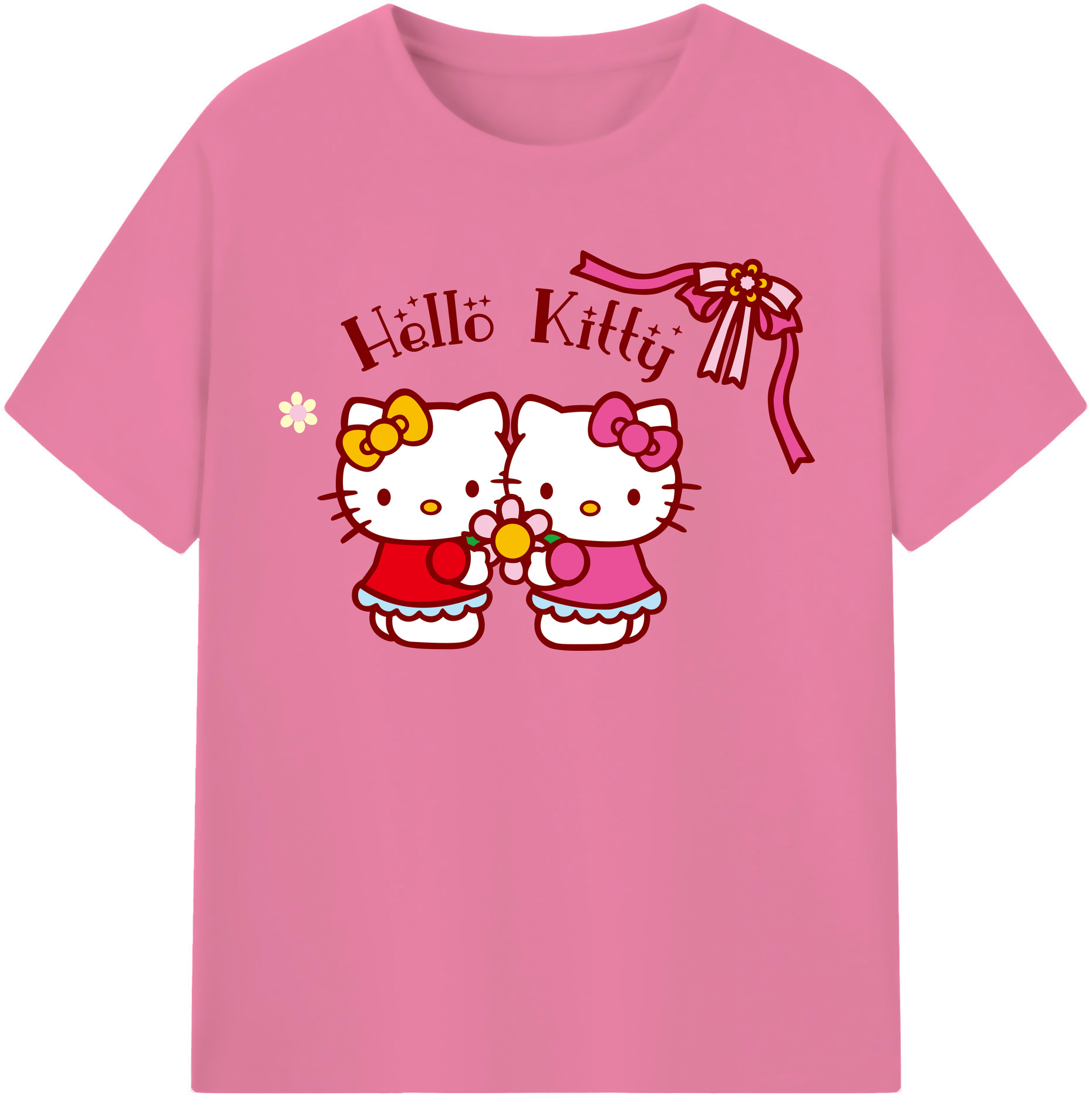（画像用） Hello Kitty ハローキティ 綿100％半袖Tシャツ（フロントプリント）